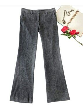 Express Women's Trousers Size 4 Columnist Black Grey Bootcut Dress Pants Office